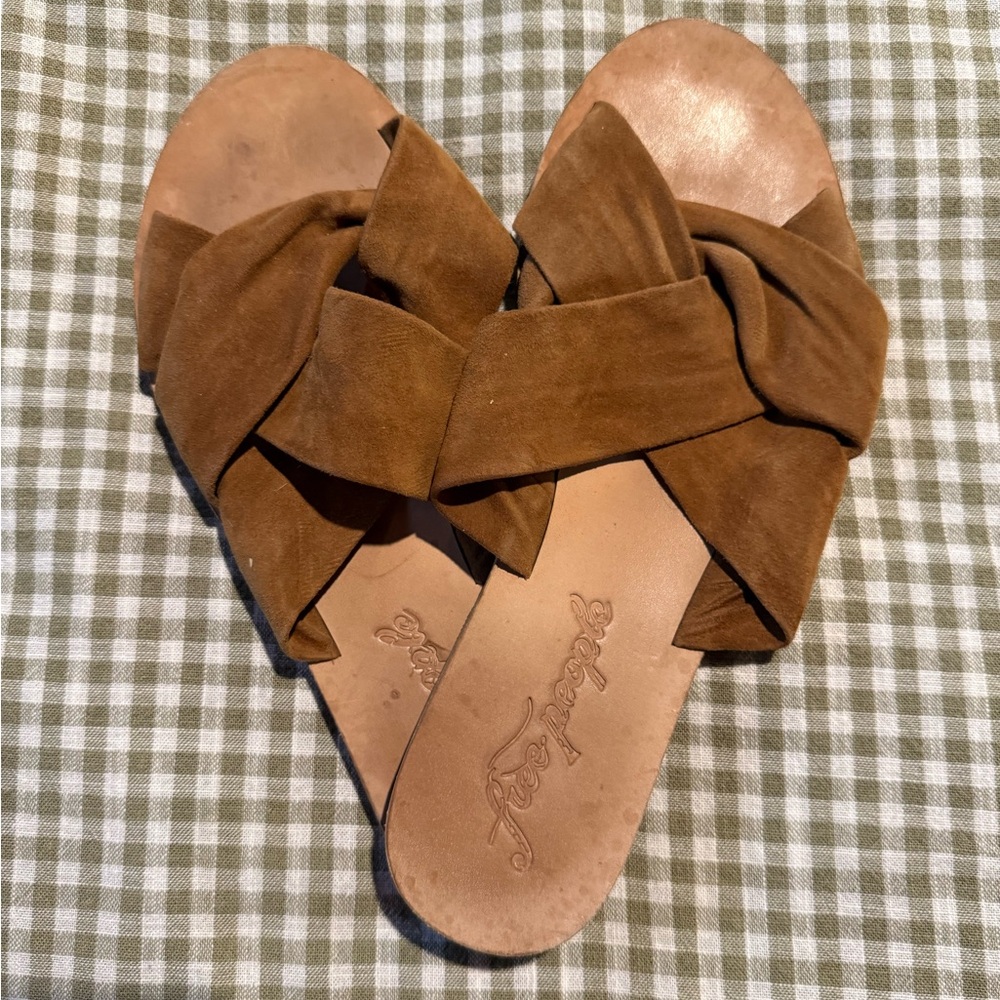 Free People Brown Sandals with Woven Design